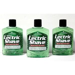 3 Williams Lectric Shave w‎ Soothing Green Tea Electric Pre-Shave 7oz. Ea